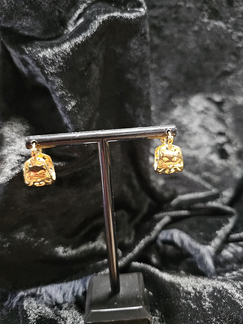 Gold-Tone Mini Purse Drop Earrings -
